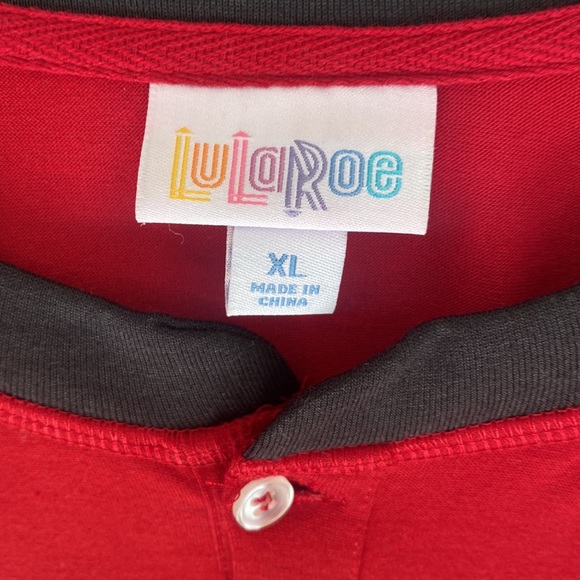 (A53) NEW LuLaroe Mark long-sleeve with Aztec printed sleeves Tee, Sz XL, NWOT - Picture 4 of 8